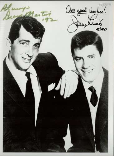 Dean Martin and Jerry Lewis signed 10x8 vintage black and wh...