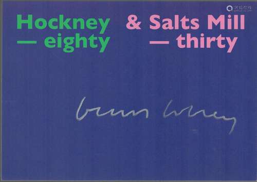 David Hockney, a signed (in silver ink) promotional card for...