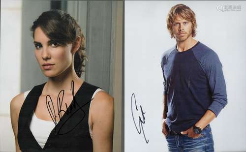 NCIS Los Angeles collection two superb signed photos by cast...