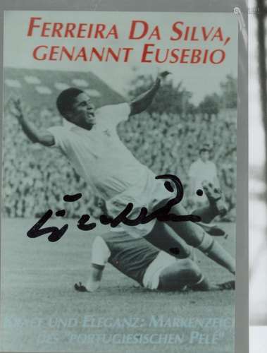 Eusebio signed 6x4 black and white promo photo. Good conditi...