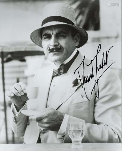 David Suchet signed Poirot 10x8 black and white photo. Good ...