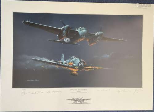 Moonlight Strike Colour Print by Robert Bailey Signed by 6. ...
