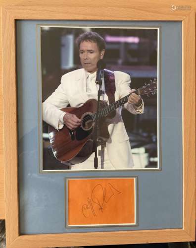 Cliff Richard 15x12 overall framed and mounted signature pie...