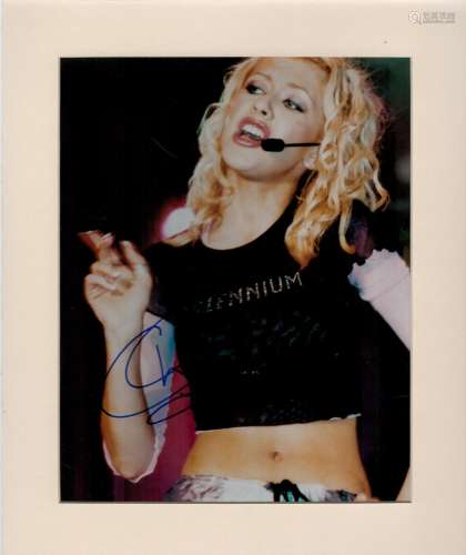 Christina Aguilera signed 12x10 overall mounted colour photo...