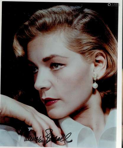 Lauren Bacall signed stunning 10x8 colour photo. Good condit...