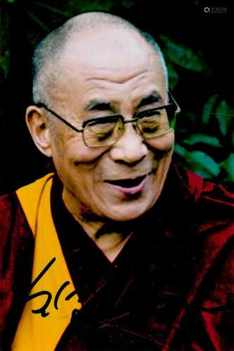 Dalai Lama signed 6x4 colour photo. Good condition. All auto...