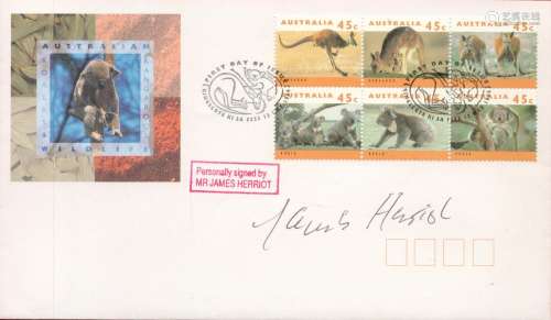 James Herriot signed Australian Wildlife FDC Double Pm First...