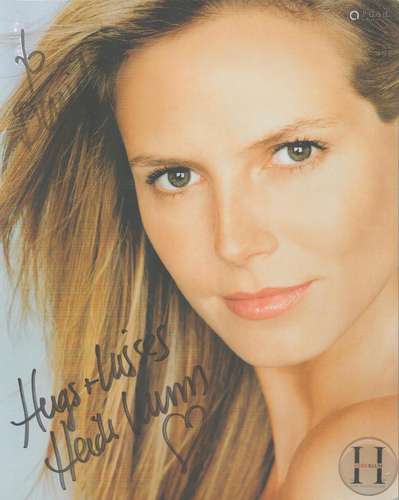 American Model Heidi Klum Signed 10x8 Personalised With Webs...