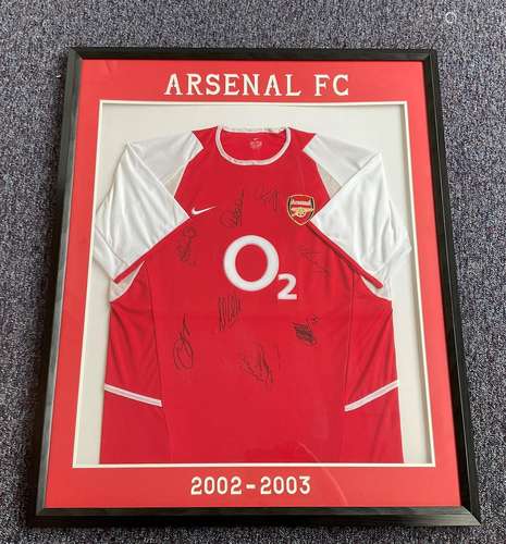 Football Arsenal 2002/2003 multi signed 42x35 Shirt display ...