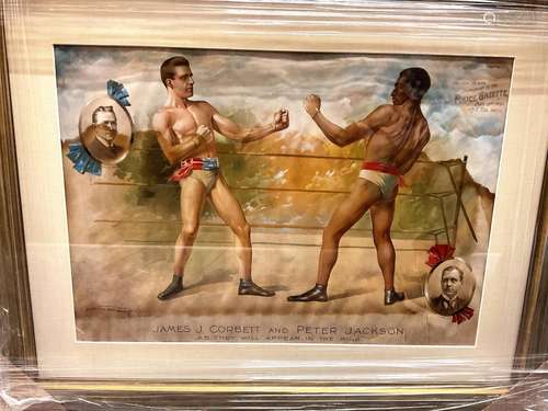 Rare Police Gazette Boxing Poster of James Corbett Vs Peter ...