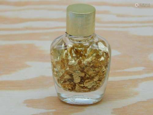 GOLD FLAKES IN A BOTTLE ROCK STONE LAPIDARY SPECIMEN