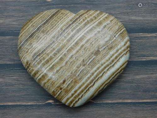 BANDED JASPER HEART ROCK STONE LAPIDARY SPECIMEN