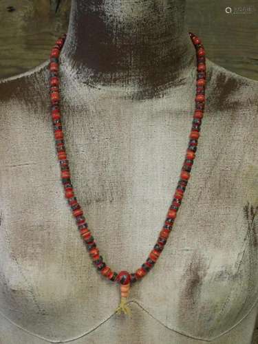 AFRICAN TRADE BEAD NECKLACE ROCK STONE LAPIDARY SPECIMEN