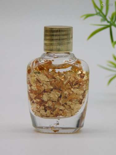 GOLD FLAKES IN A BOTTLE ROCK STONE LAPIDARY SPECIMEN