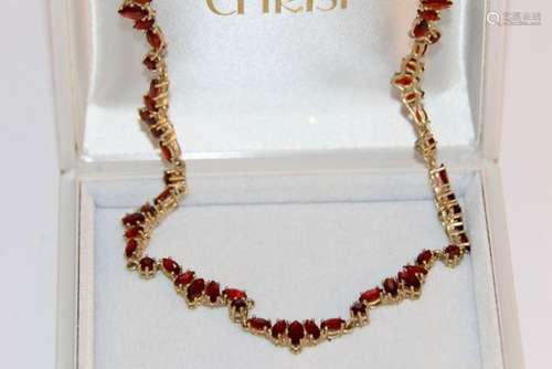 14 kt. Gold-plated - Necklace - 17.95 ct Garnet - Garnets, B...