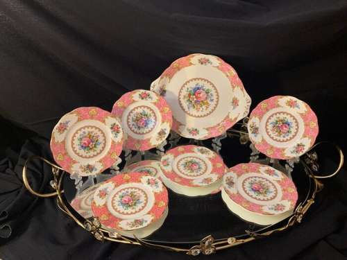 Royal Albert - Pastry/ cake set (7) - Romantic - Porcelain