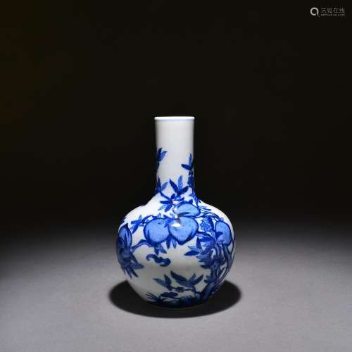 Blue and white nine peach sky ball bottle height