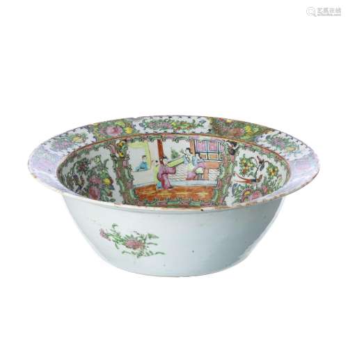 Large Chinese porcelain 'Mandarin' basin, Guangxu