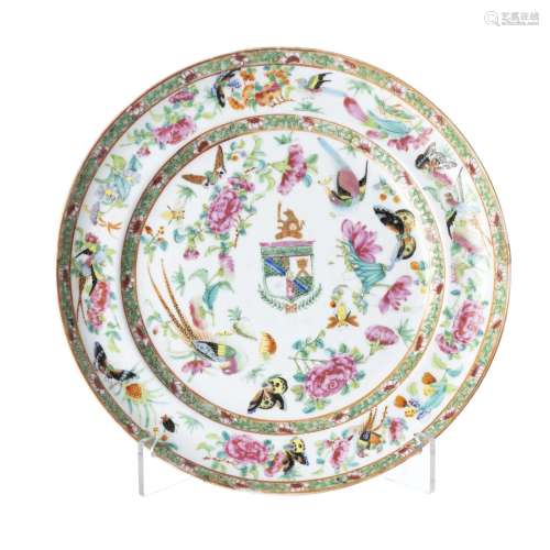 Chinese porcelain armorial mandarin plate