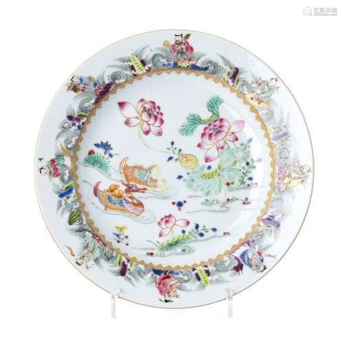 Chinese porcelain immortals' plate, Qianlong