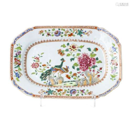 Small platter in Chinese porcelain 'Peacock Service'