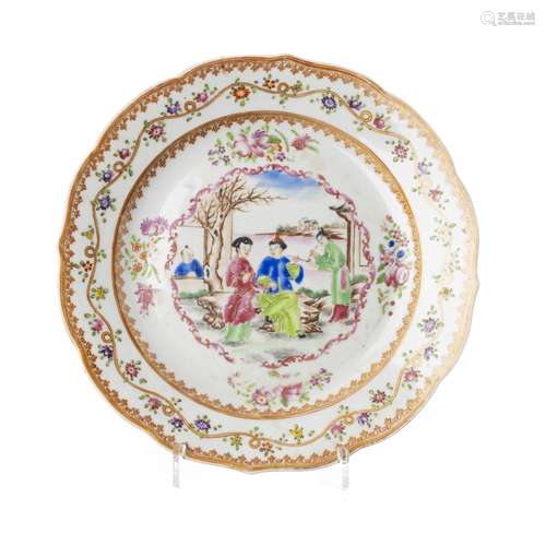 Chinese porcelain figural plate, Qianlong