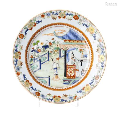 Chinese porcelain figural plate, Kangxi