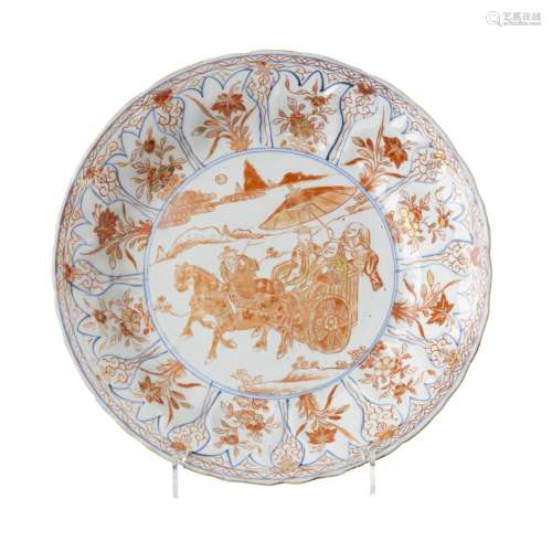 Chinese porcelain figural plate, Kangxi