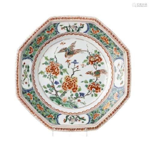 Chinese porcelain famille verte plate, Kangxi