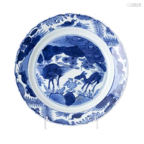 Plate 'deer' in chinese porcelain