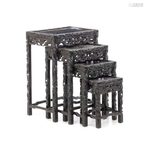 Four Chinese nesting tables