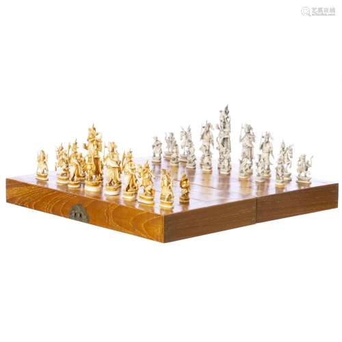 Chinese chess in bone with box