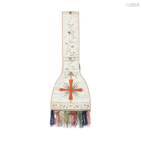 Chinese silk embroidered Christian stole