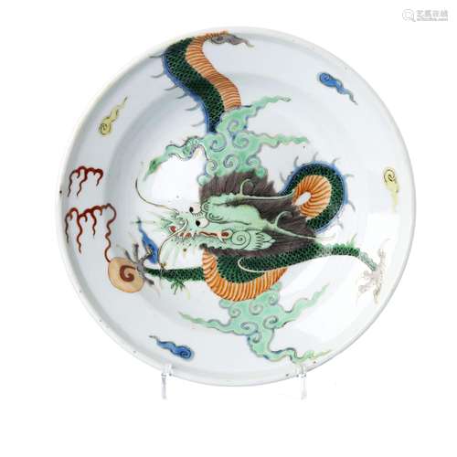 Chinese porcelain 'dragon' plate, Guangxu mark and period