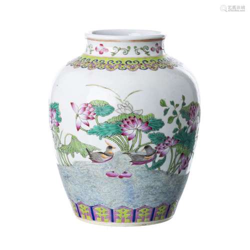 Chinese porcelain 'mandarin duck' vase