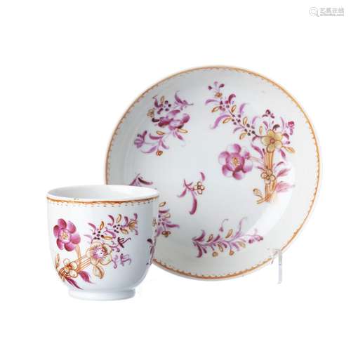 Chinese porcelain cup and saucer, Qianlong