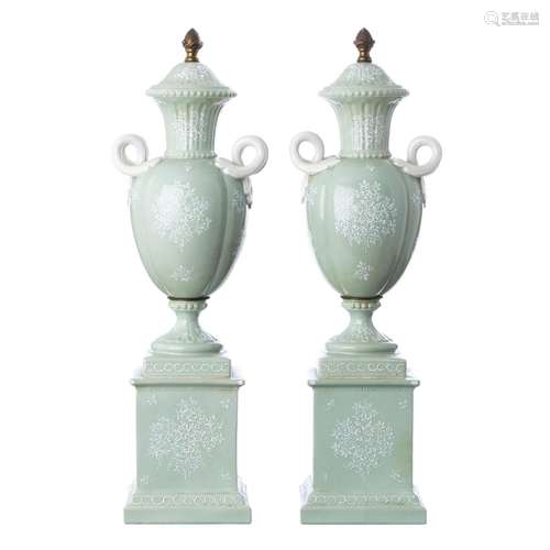 Pair of Samson Porcelain Amphorae