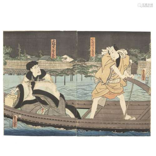 UTAGAWA KUNISADA I (TOYOKUNI III) (1786-1864) - Actors Kawar...