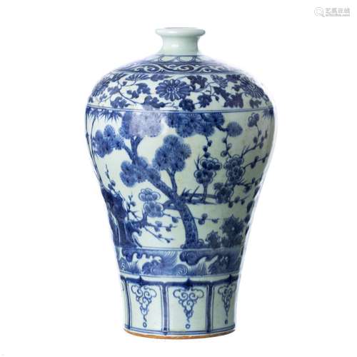 Meiping vase 'landscape' in chinese porcelain