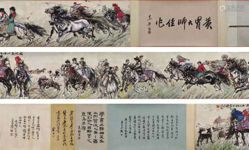 Handscroll of Huang Zhou Grassland Set of Horses