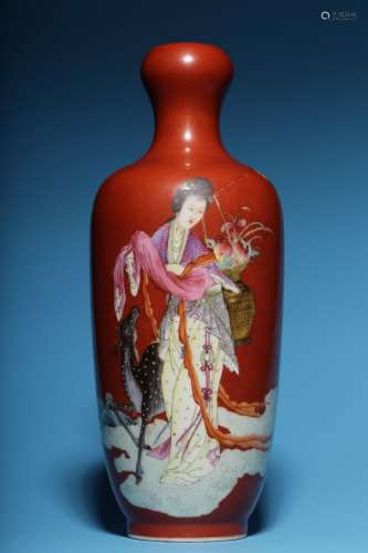 Alum red pastel magu offering birthday picture garlic vase