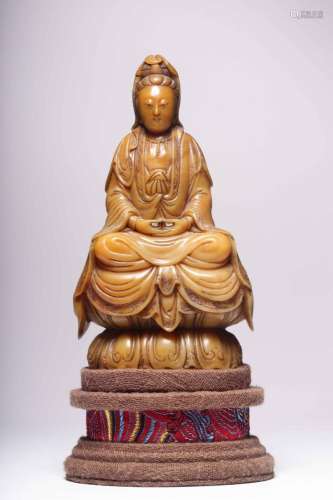 Seated Shoushan Stone Avalokitesvara