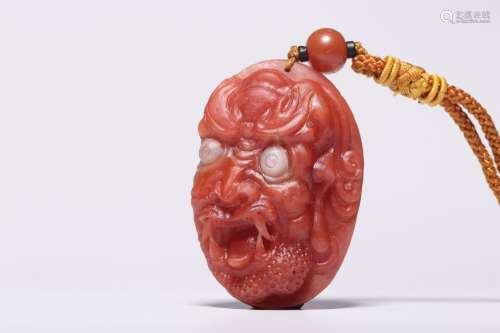 South red agate glaring King Kong handle piece