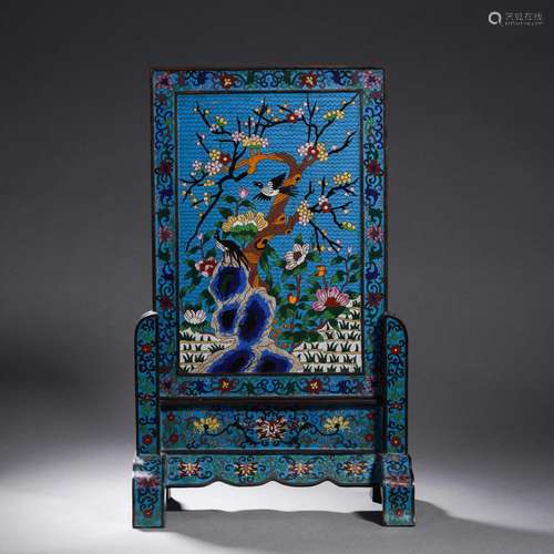 A Cloisonne Enamel Table Screen