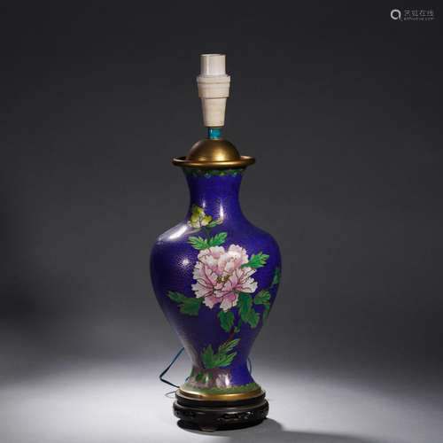 A Cloisonne Enamel Peony Vase