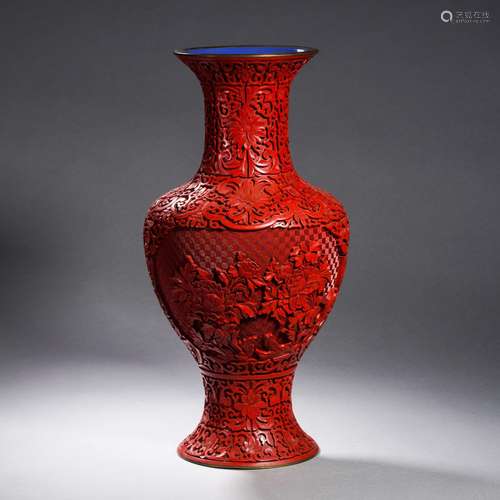 A Carved Cinnabar Lacquer Vase