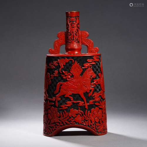 A Carved Cinnabar Lacquer Bell-form Decoration