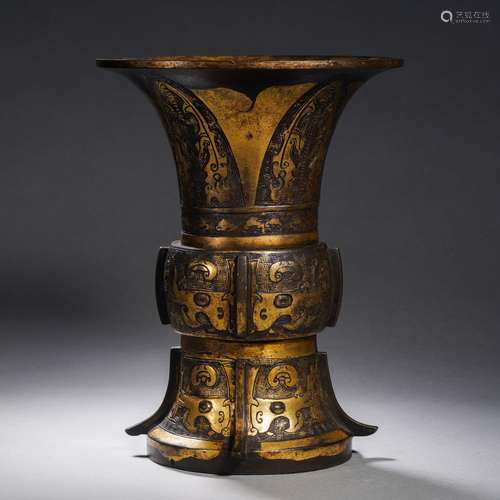 A Bronze-gilt Beaker Vase