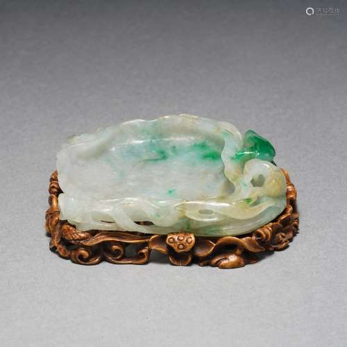 A Carved Jadeite Inkwell