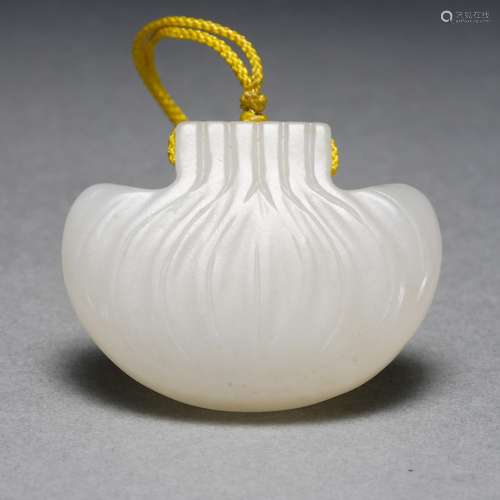 A Carved White Jade Ornament